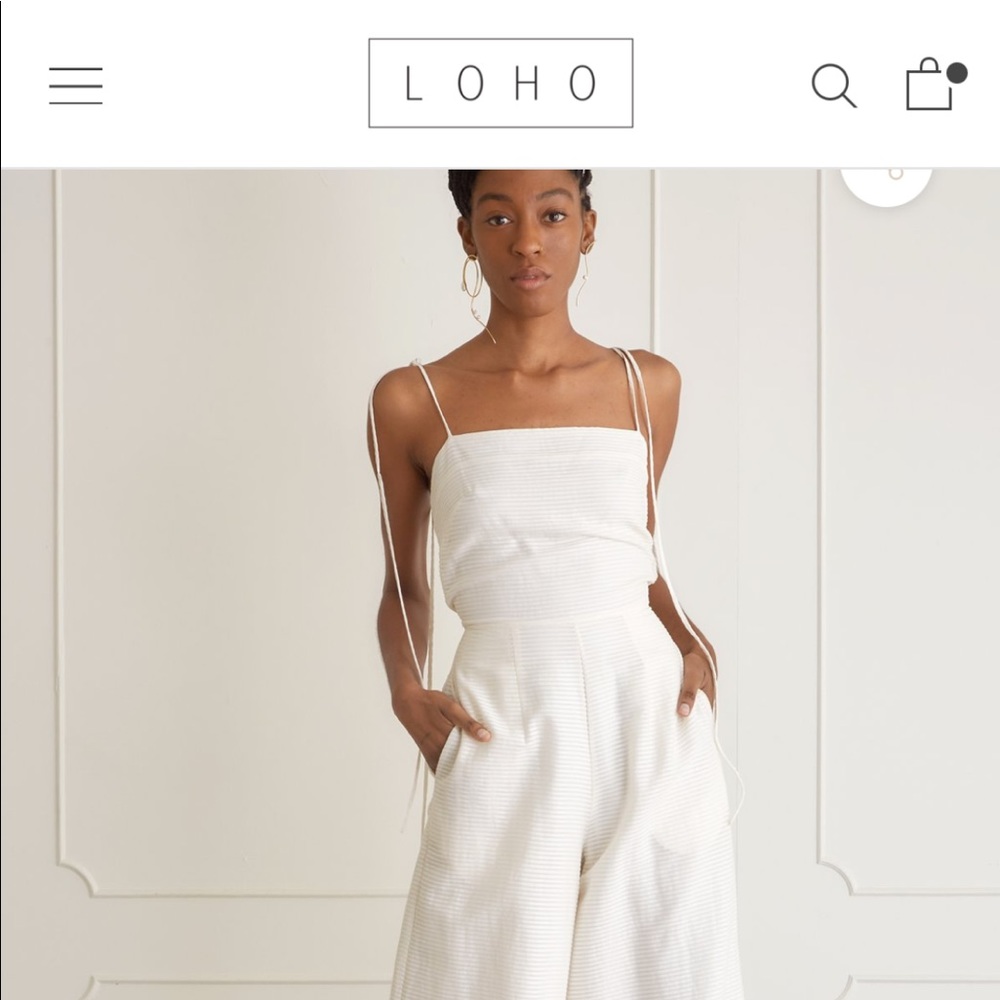 Loho Bride Bridal Striped Tie Jumpsuit